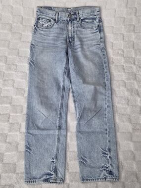 American Eagle Outfitters 90's Boyfriend Jean Light Acid Wash Size 0 Regular EUC
